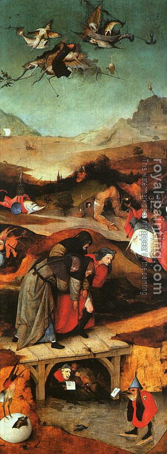 Hieronymus Bosch : Flight and Failure of Saint Anthony, inner-left wing of the triptych The Temptation of St. Anthony